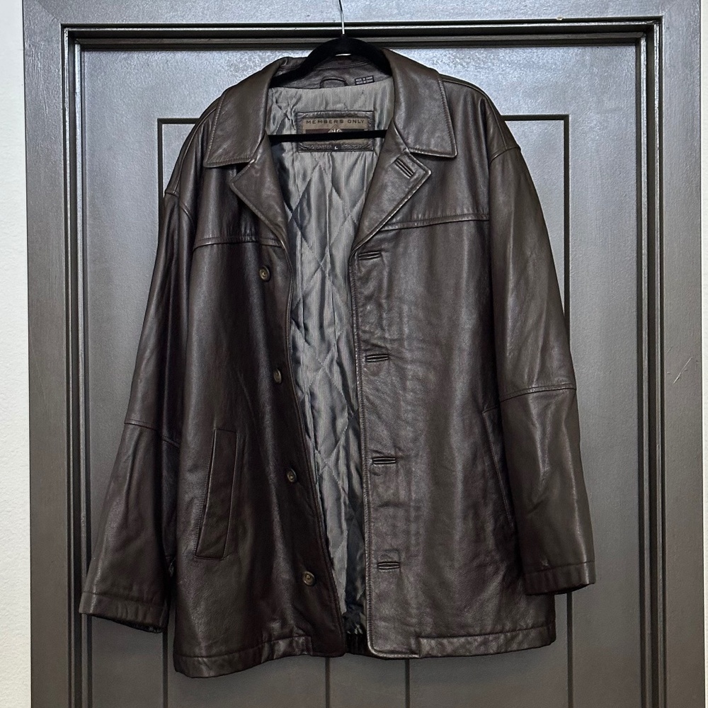 Members Only Dark Brown Leather Jacket